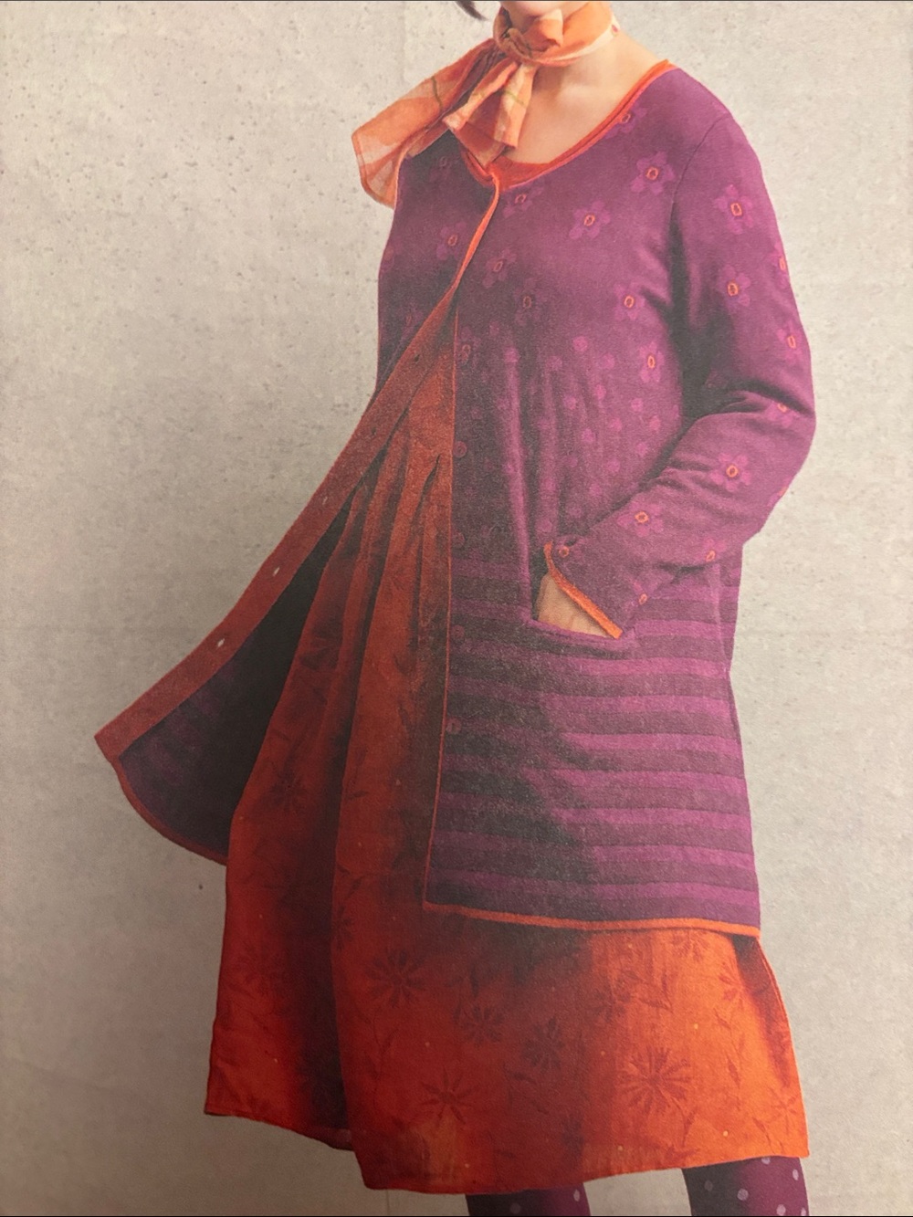 Gudrun Sjoden “Leia” Linen Dress, Henna/Patterned, Size Medium